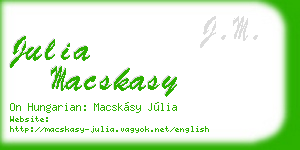 julia macskasy business card