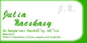 julia macskasy business card